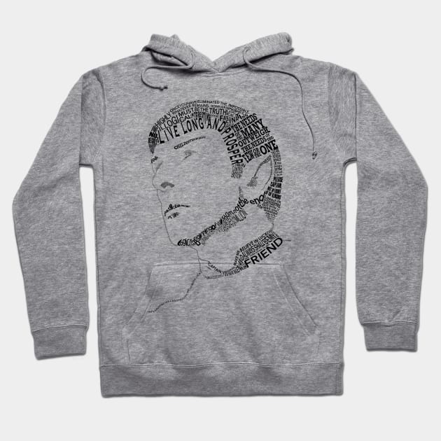 Spock Typographic Hoodie by cegauer352